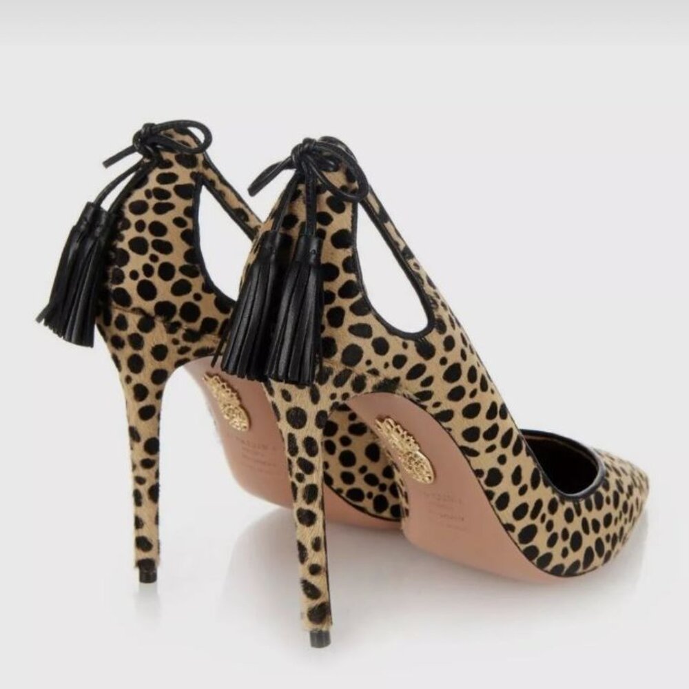 AQUAZZURA FOREVER MARILYN CHEETAH PRINT HEELS (SZ 40)